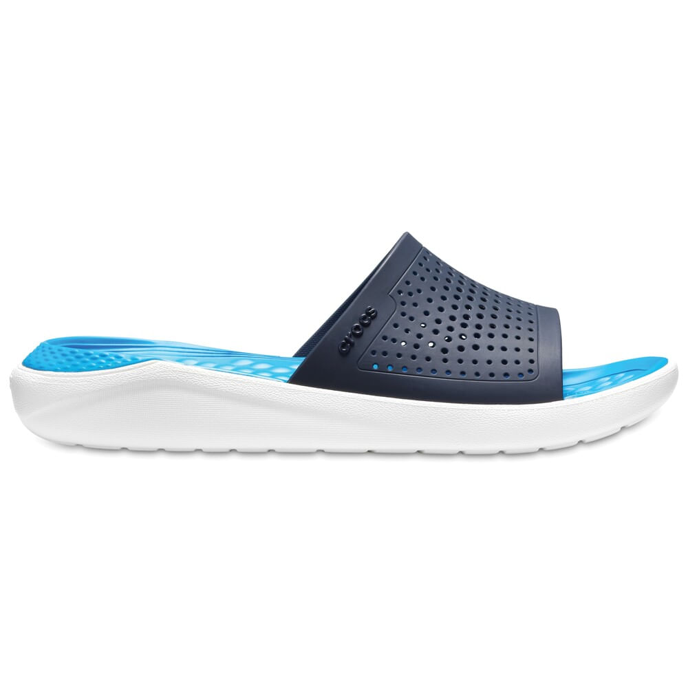 Chinelo Crocs LiteRide™ Slide NAVY/WHITE 37