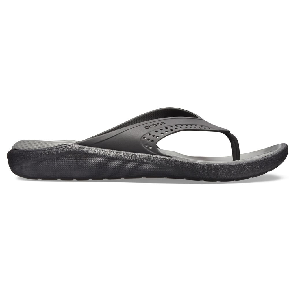 Chinelo Crocs LiteRide™ Flip BLACK/SLATE GREY 40