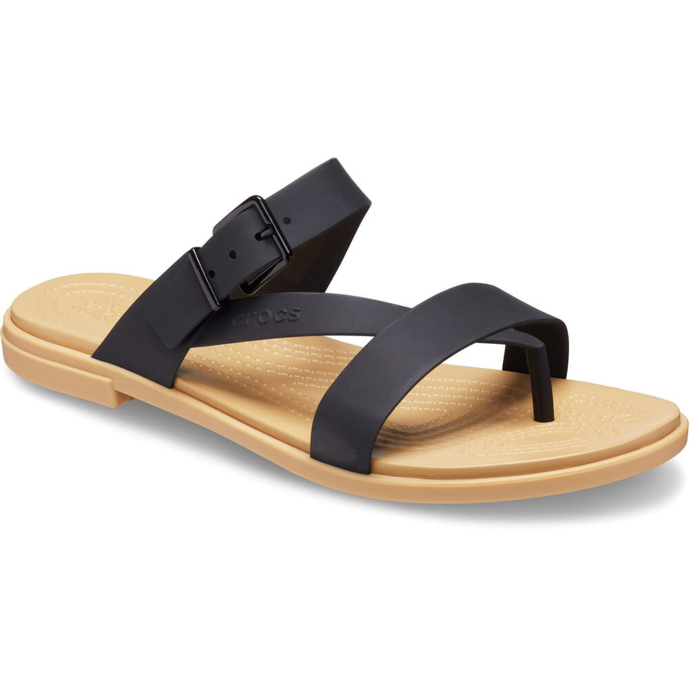 Sandália Crocs Tulum Toe Post Sandal Black/Tan