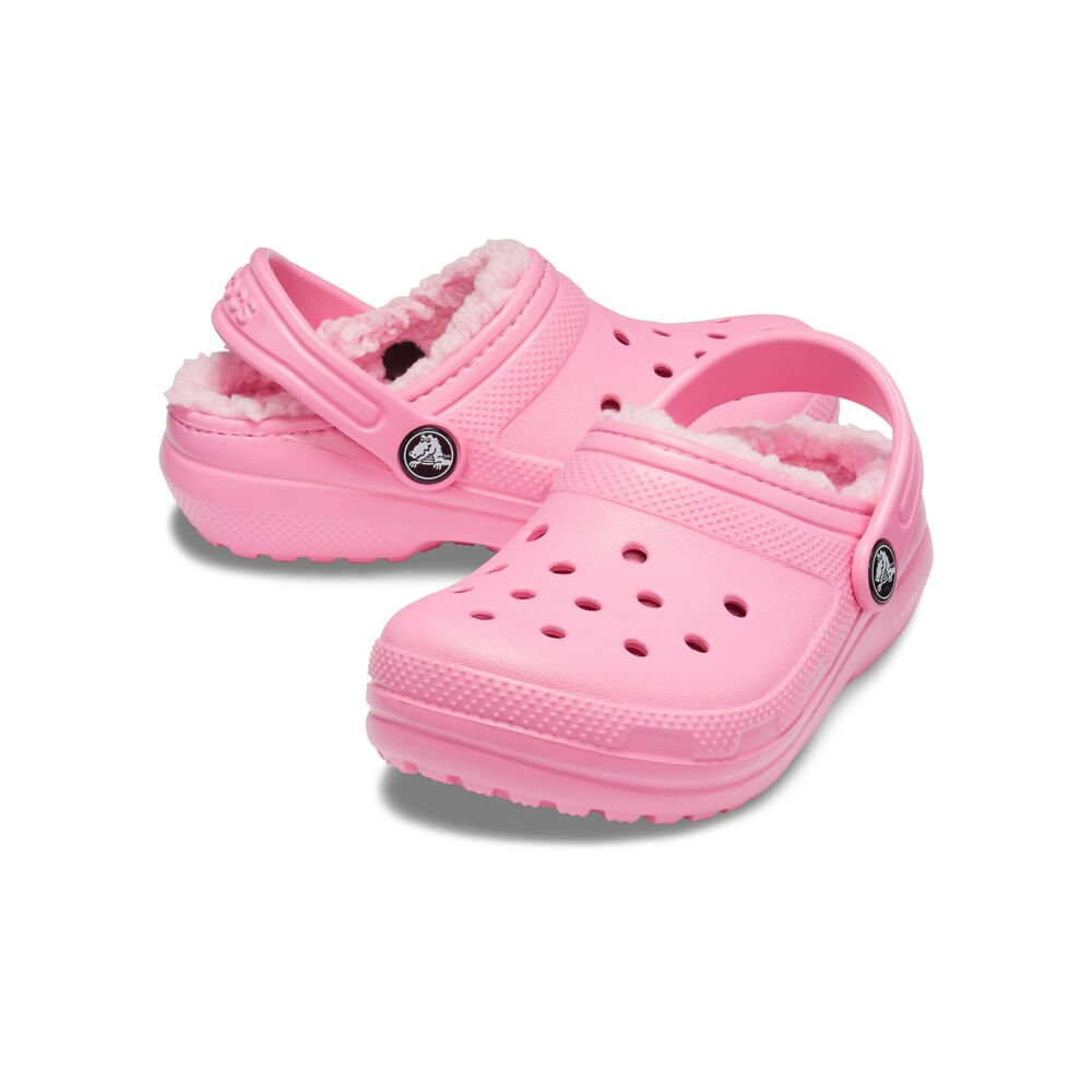 Sandália Crocs Classic Lined Clog Infanto Juvenil PINK LEMONADE/PINK