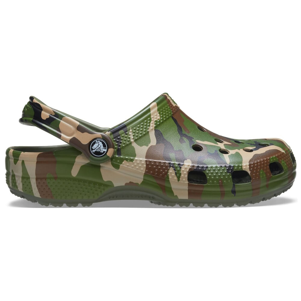 Sandália Crocs Classic Printed Camo Clog Army Green/Multi