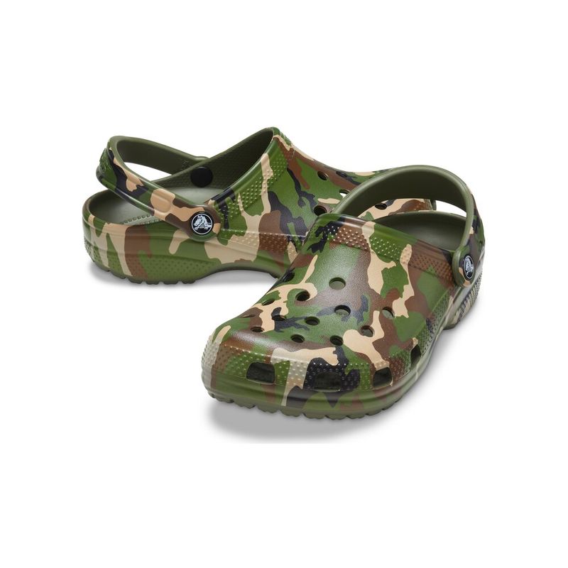 Sandália Crocs Classic Printed Camo Clog Army Green/Multi