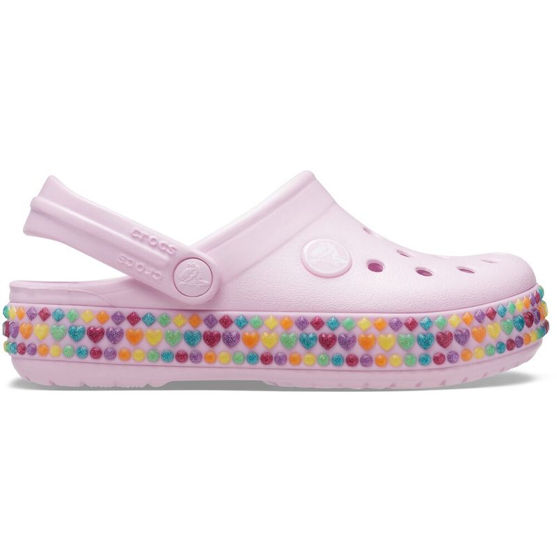 Sandália Crocs Crocband Gem Band Clog Infantil Ballerina Pink