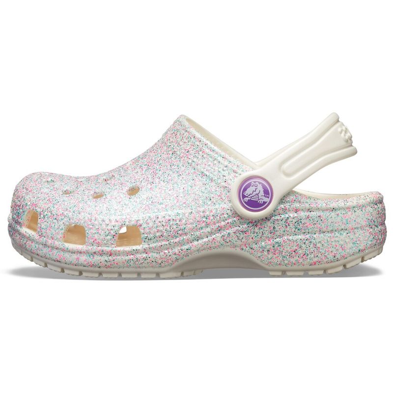 Sandália Crocs Classic Glitter Clog Juvenil OYSTER
