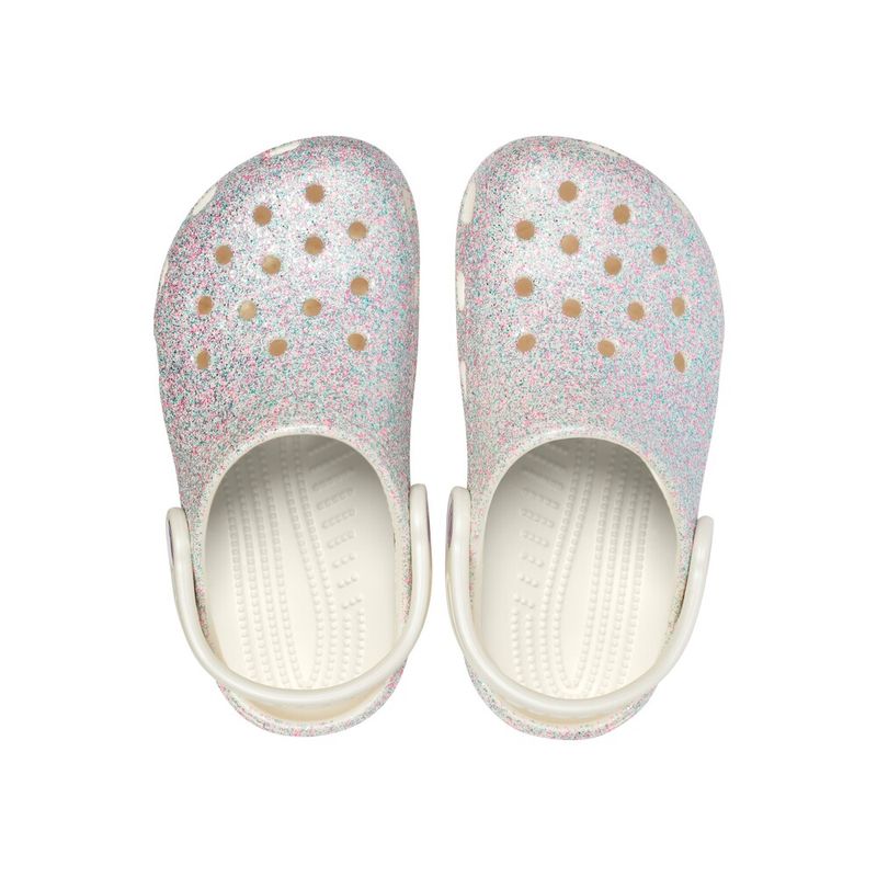 Sandália Crocs Classic Glitter Clog Juvenil OYSTER