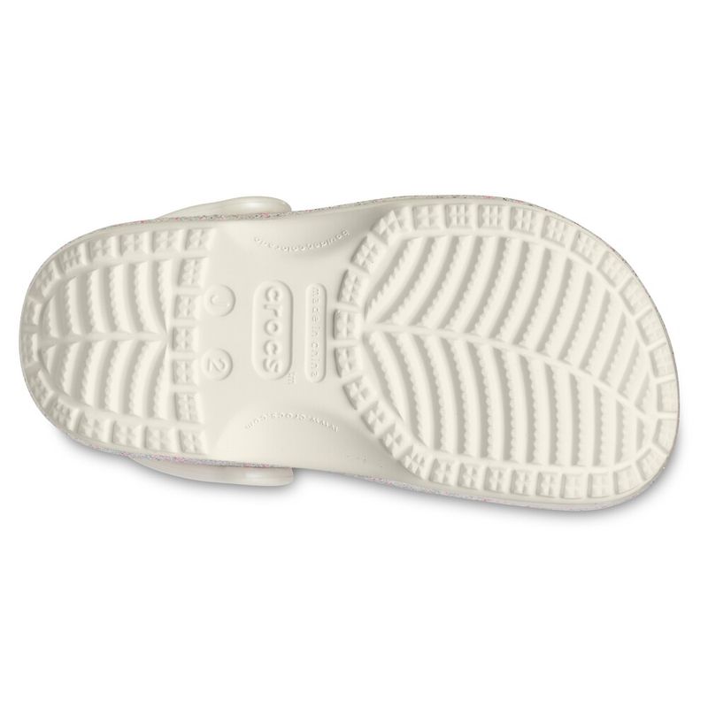 Sandália Crocs Classic Glitter Clog Juvenil OYSTER