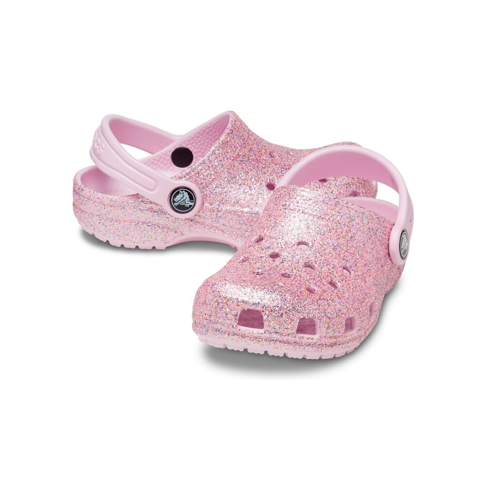Sandália Crocs Classic Glitter Clog Infantil WHITE/RAINBOW