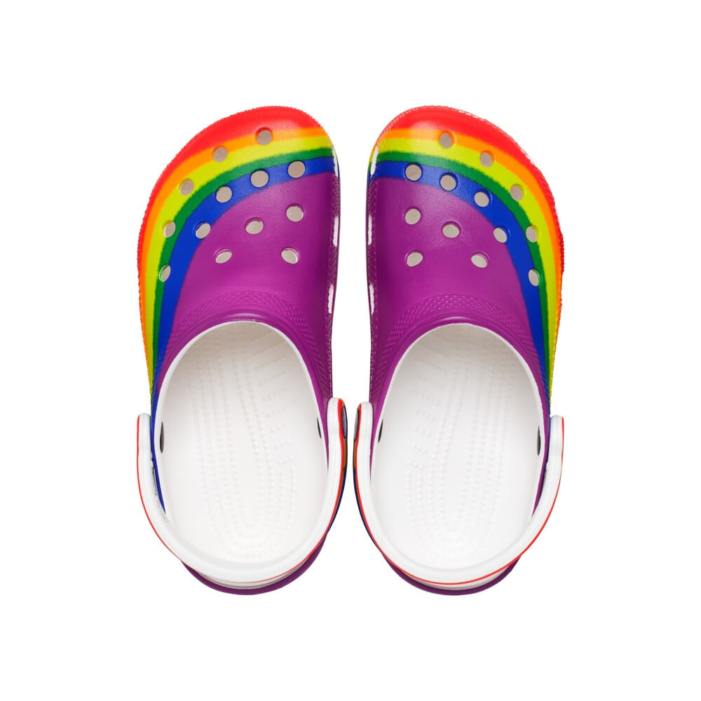Sandália Crocs Classic Rainbow Dye Clog RAINBOW