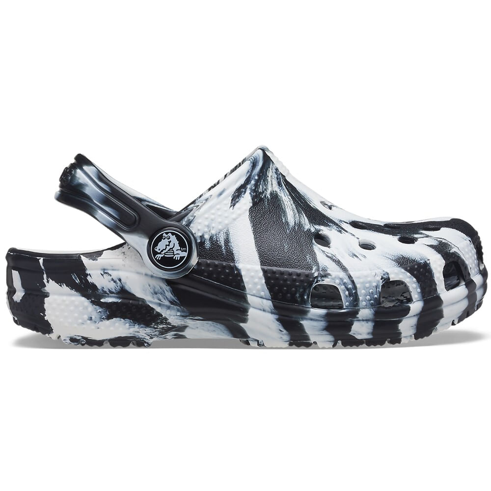 Sandália Crocs Classic Marbled Clog Kids Black/White 22