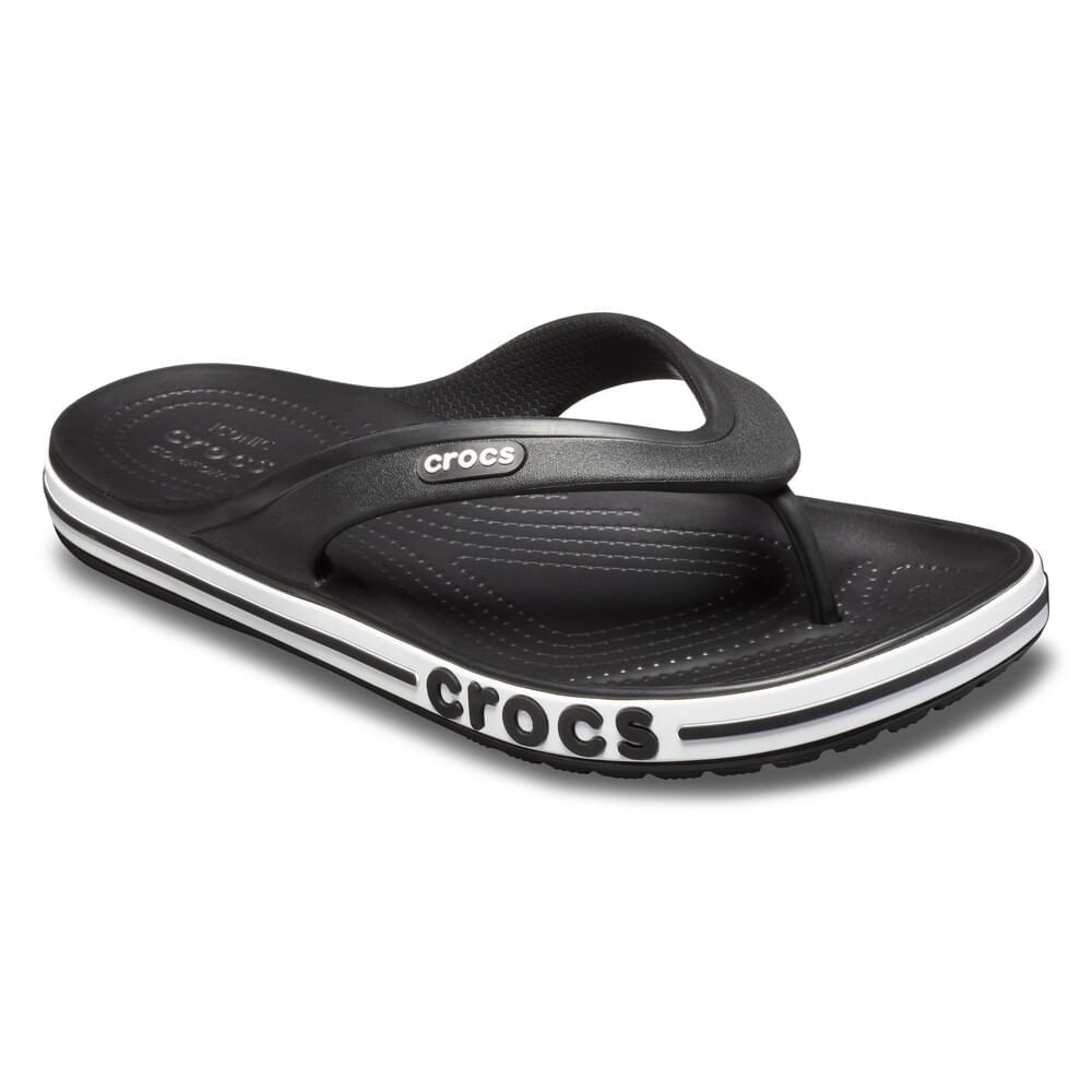 Chinelo Crocs Bayaband Flip BLACK/WHITE