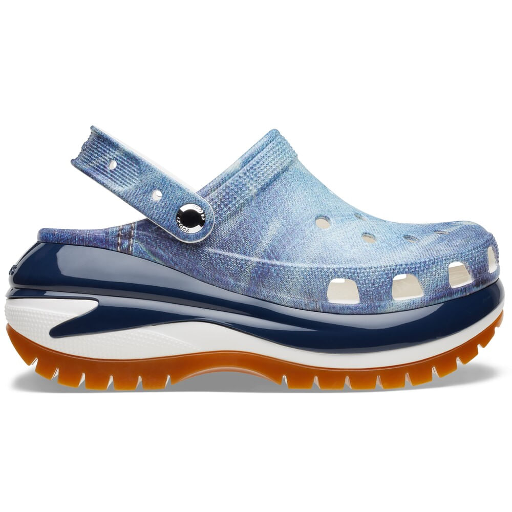 Sandália Crocs Classic Mega Crush Denim Clog WHITE/MULTI 34
