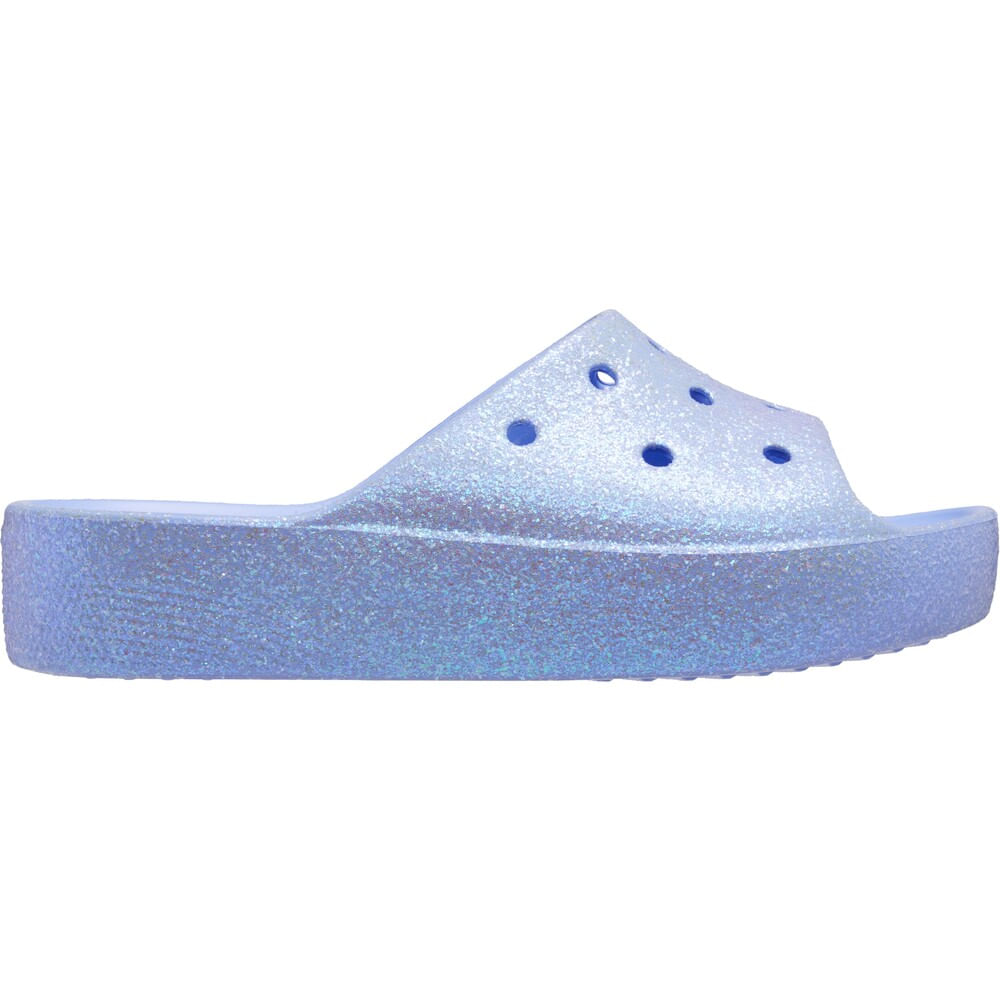 Chinelo Crocs Classic Platform Glitter Slide MOON JELLY 39