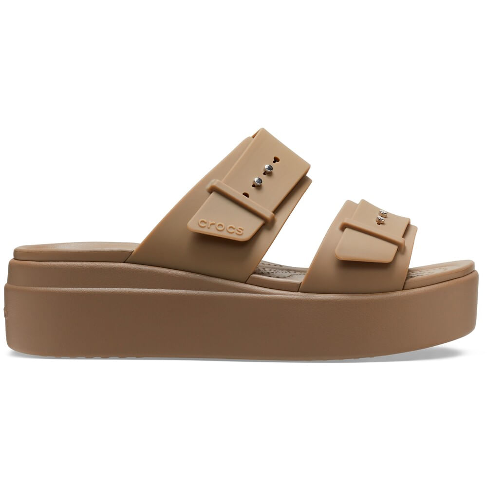 Sandália Crocs Brooklyn Low Wedge W Sandal KHAKI 33
