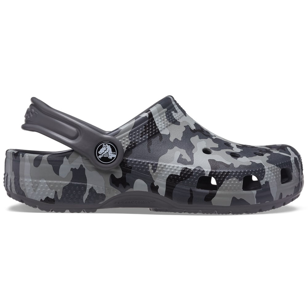 Sandália Crocs Classic Camo Clog Infantil BLACK/GREY 22