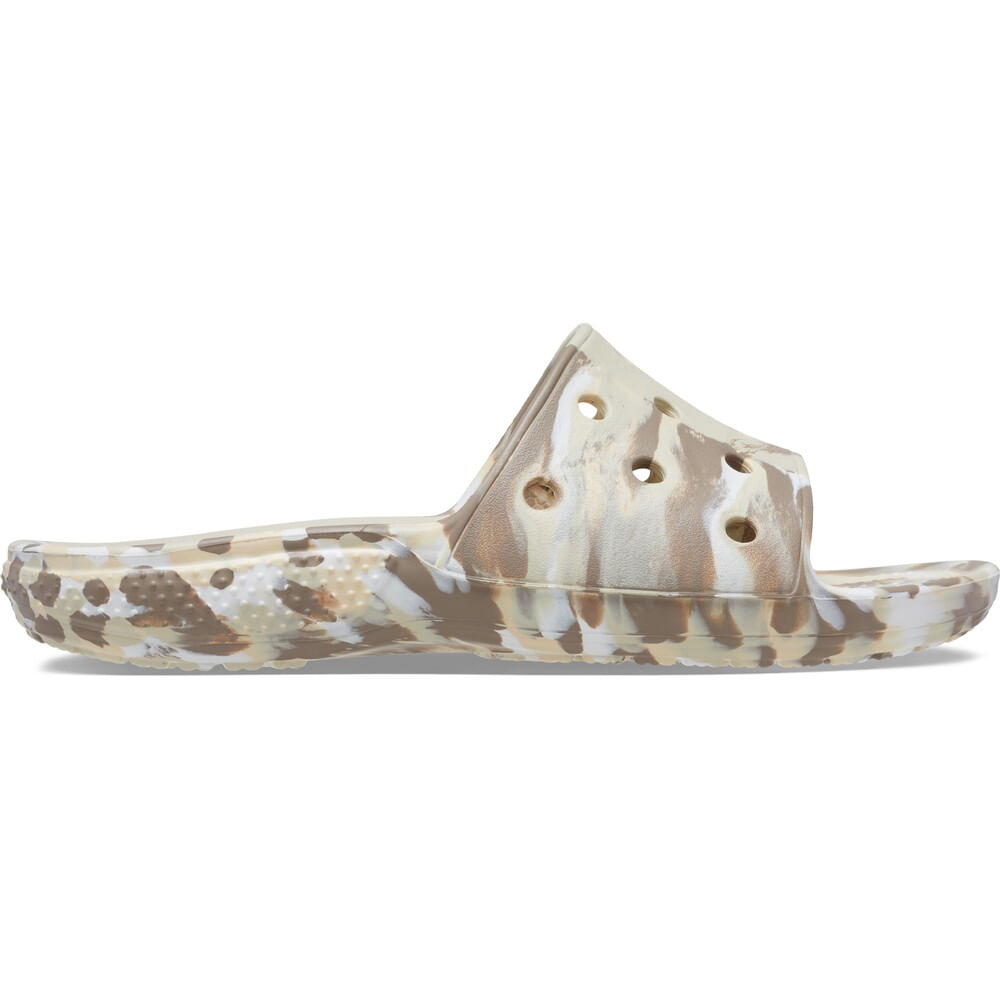Sandália Crocs Classic Marbled Slide BONE/MULTI 34