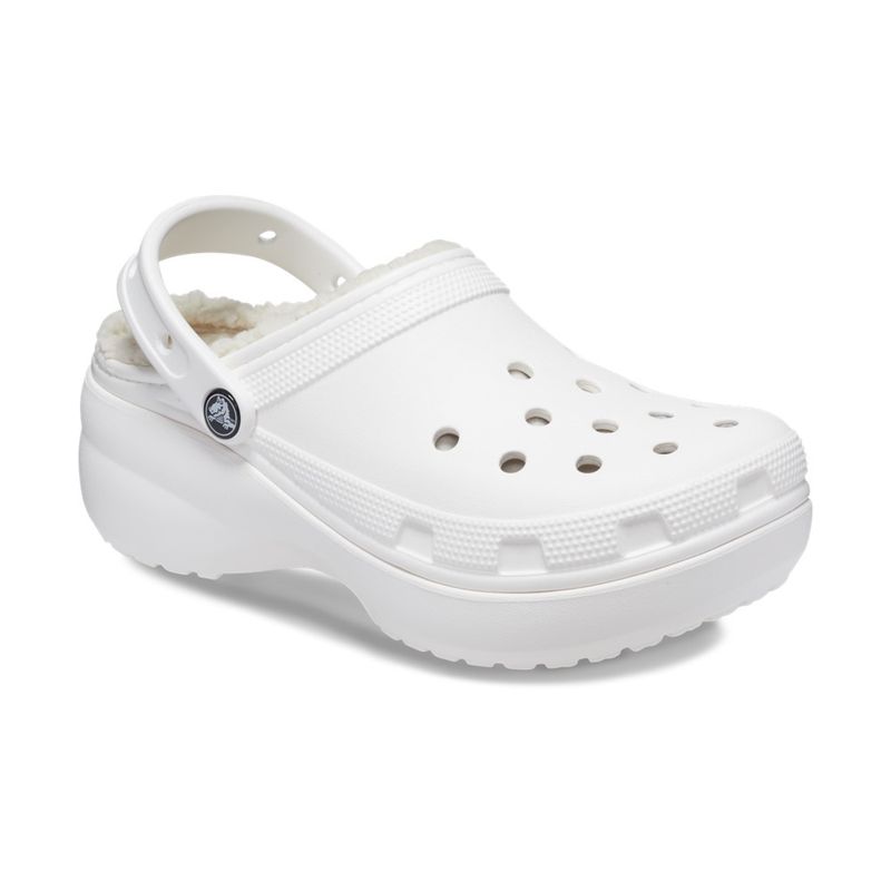 Sandália Crocs Classic Platform Lined Clog White 0297