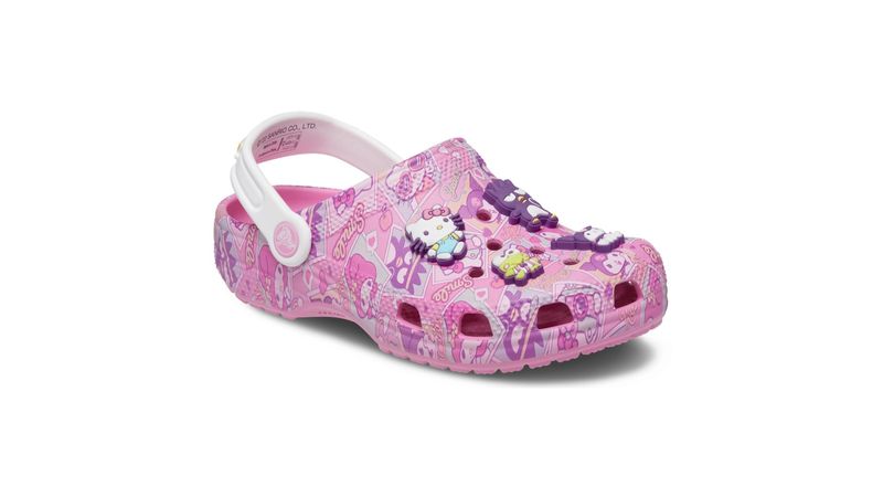 Sandália Crocs Classic Hello Kitty Clog Infantil PINK