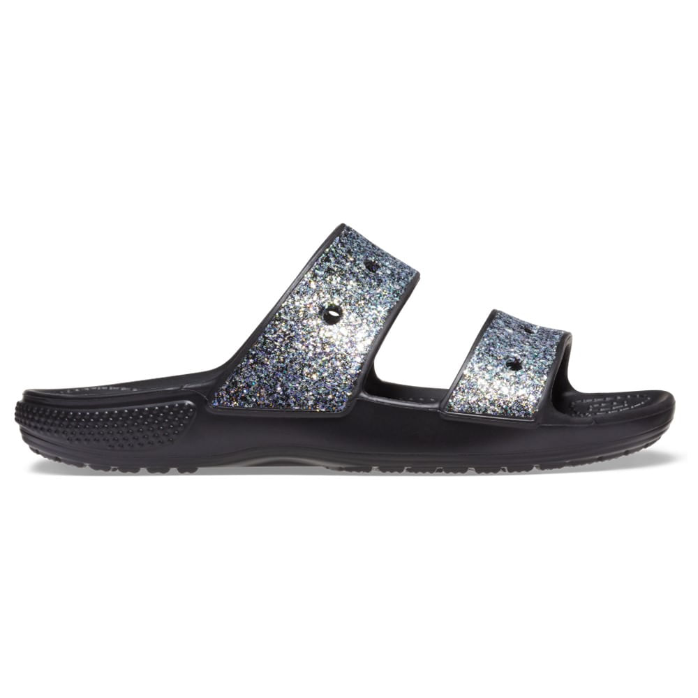 Sandália Crocs Classic Glitter Sandal Juvenil BLACK/MULTI 30