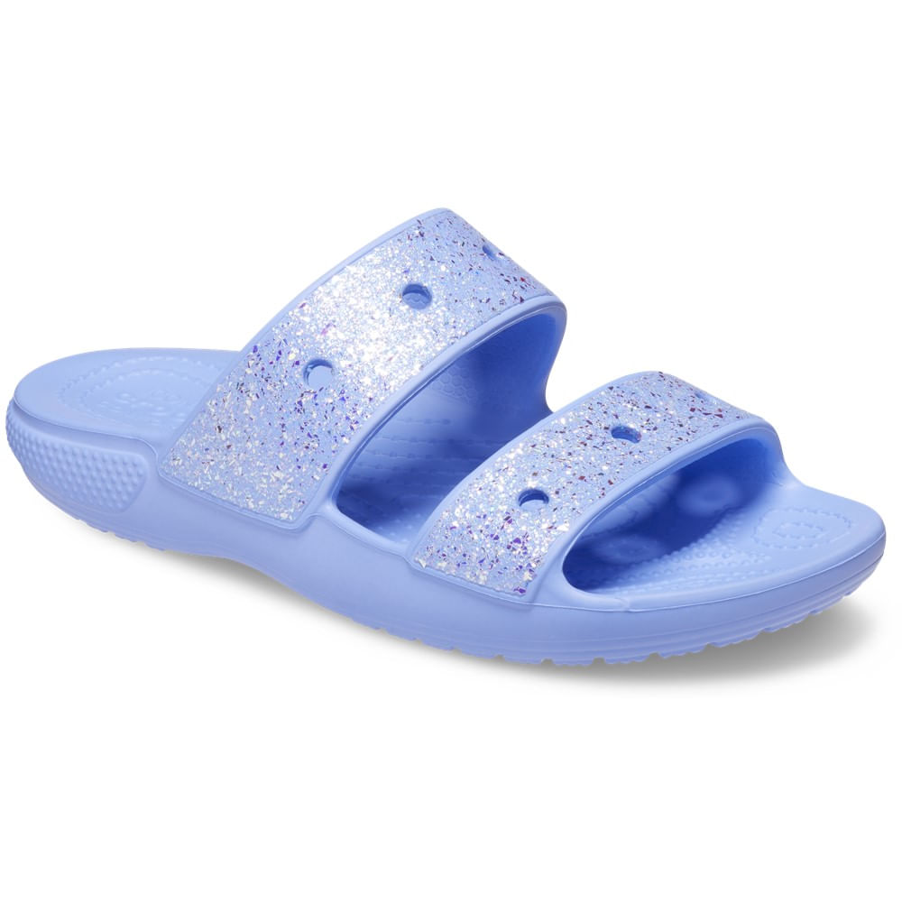 Sandália Crocs Classic Glitter Sandal Juvenil Moon Jelly 