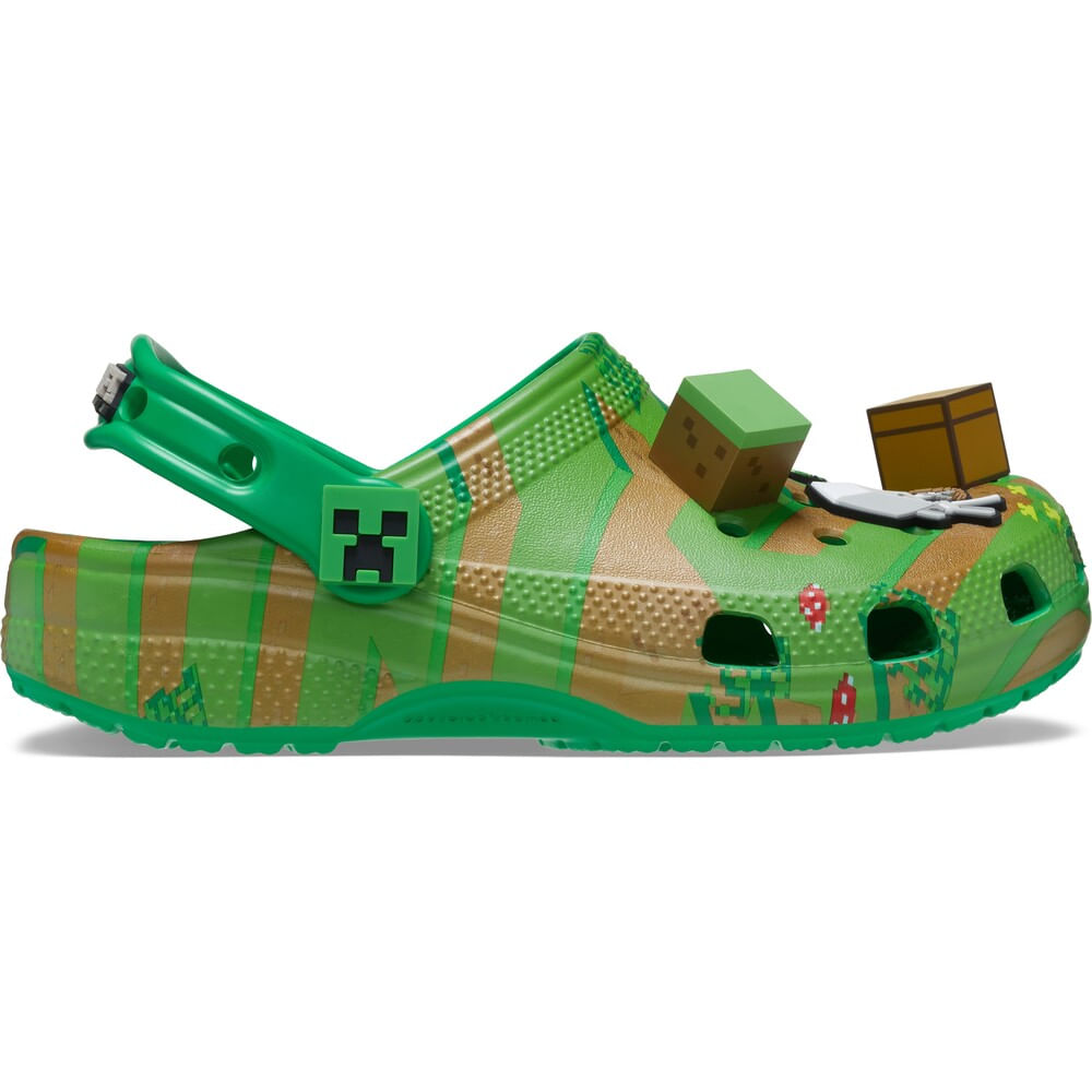 Sandália Crocs Classic Elevated Minecraft Clog Juvenil MULTI