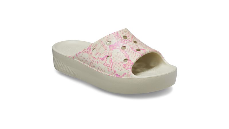 Chinelo Crocs Classic Plataform Flip Bone - Unissex