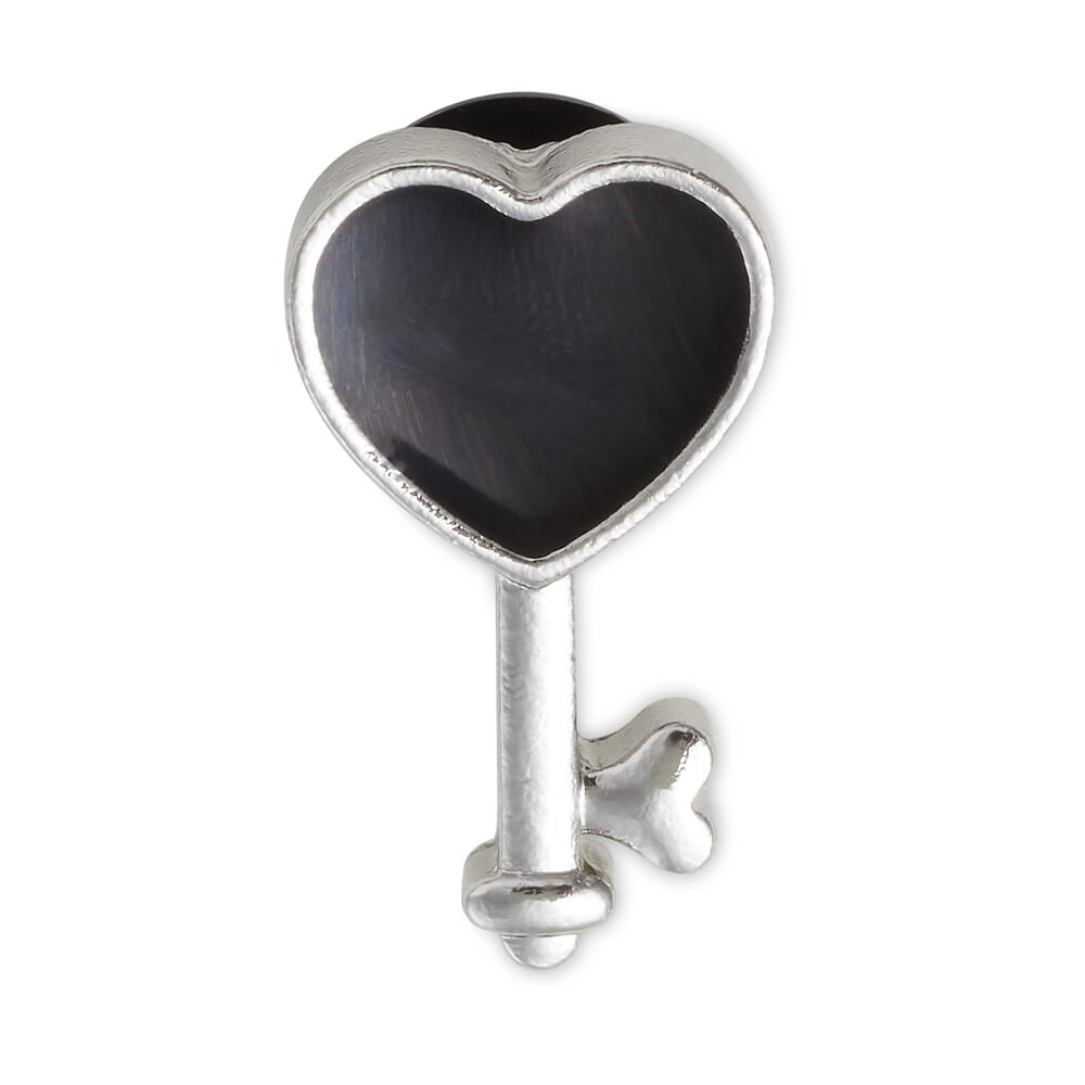 Jibbitz™ Chave de Coração Preto e Prateado Unico
