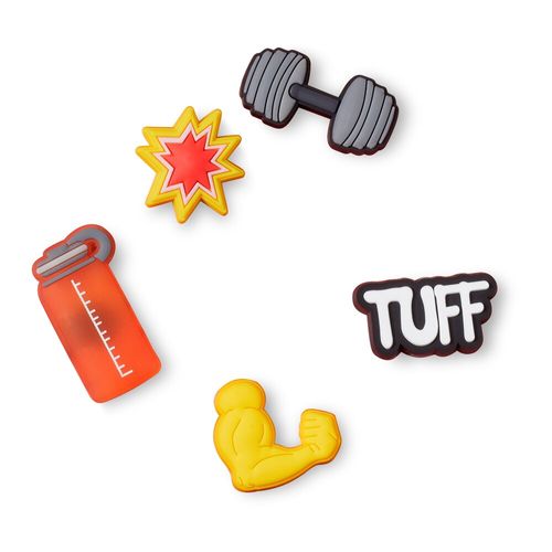 Jibbitz™ Para tira da sandália Treino na Academia Pack com 5 Unidades