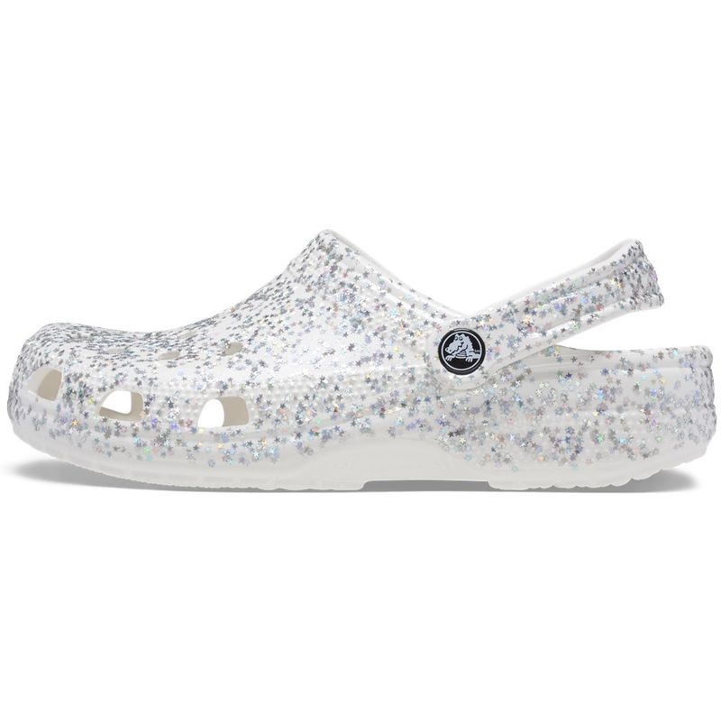 Sandália Crocs Classic Starry Glitter Clog WHITE/SILVER GLITTER