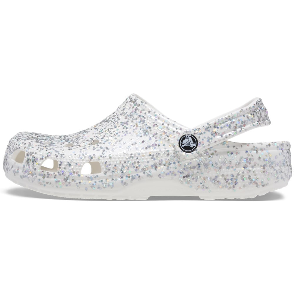 Sandália Crocs Classic Starry Glitter Clog WHITE/SILVER GLITTER