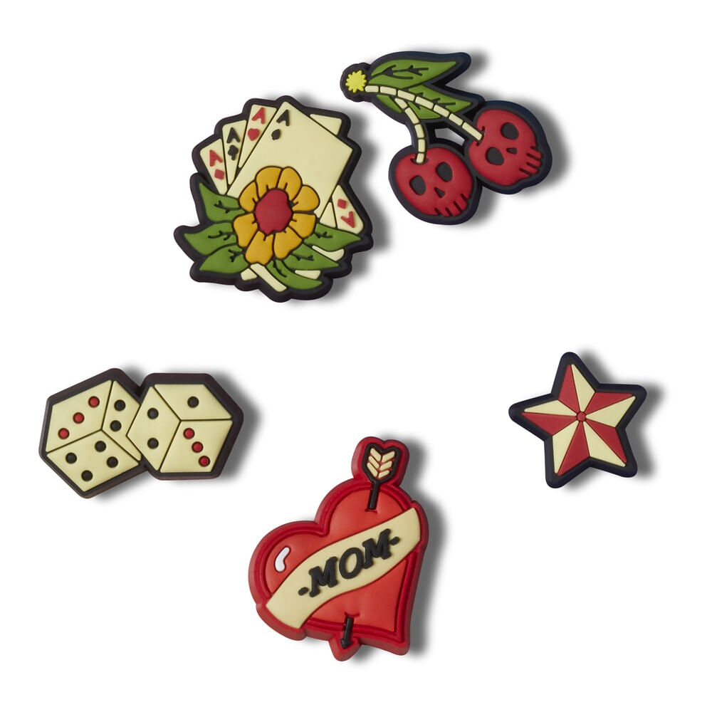 Jibbitz™ Old School Tattoo Pack com 5 Peças Unico