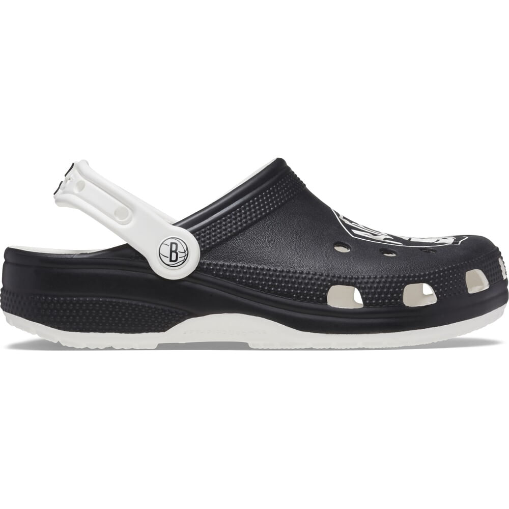 Sandália Crocs Classic Brooklyn Nets Clog WHITE/BLACK 36