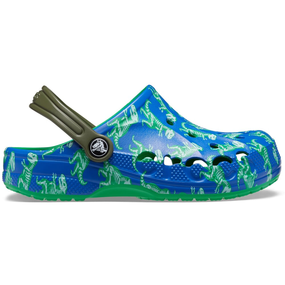 Sandália Crocs Baya Printed Clog Juvenil BLUE BOLT/MULTI 22