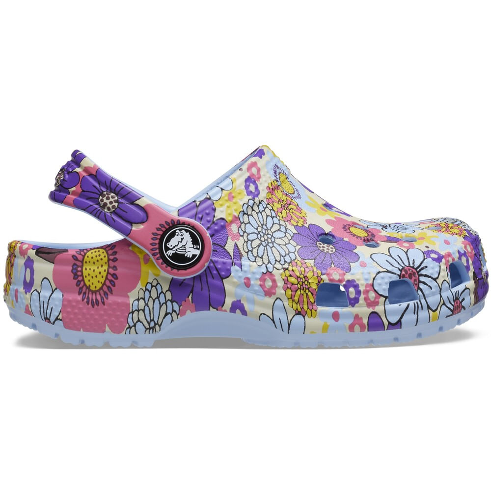 Sandália Crocs Classic Retro Floral Juvenil BLUE CALCITE/MULTI 22