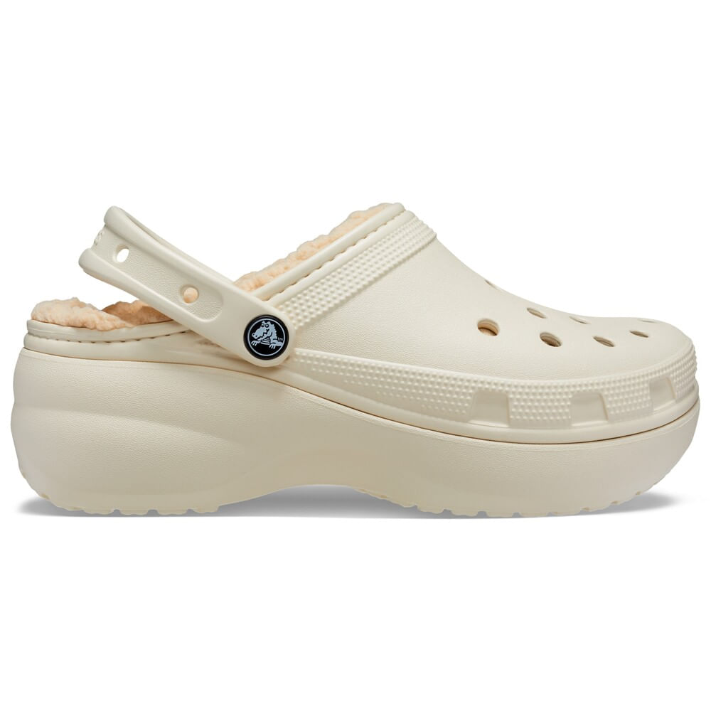 Sandália Crocs Classic Platform Lined Clog BONE 38