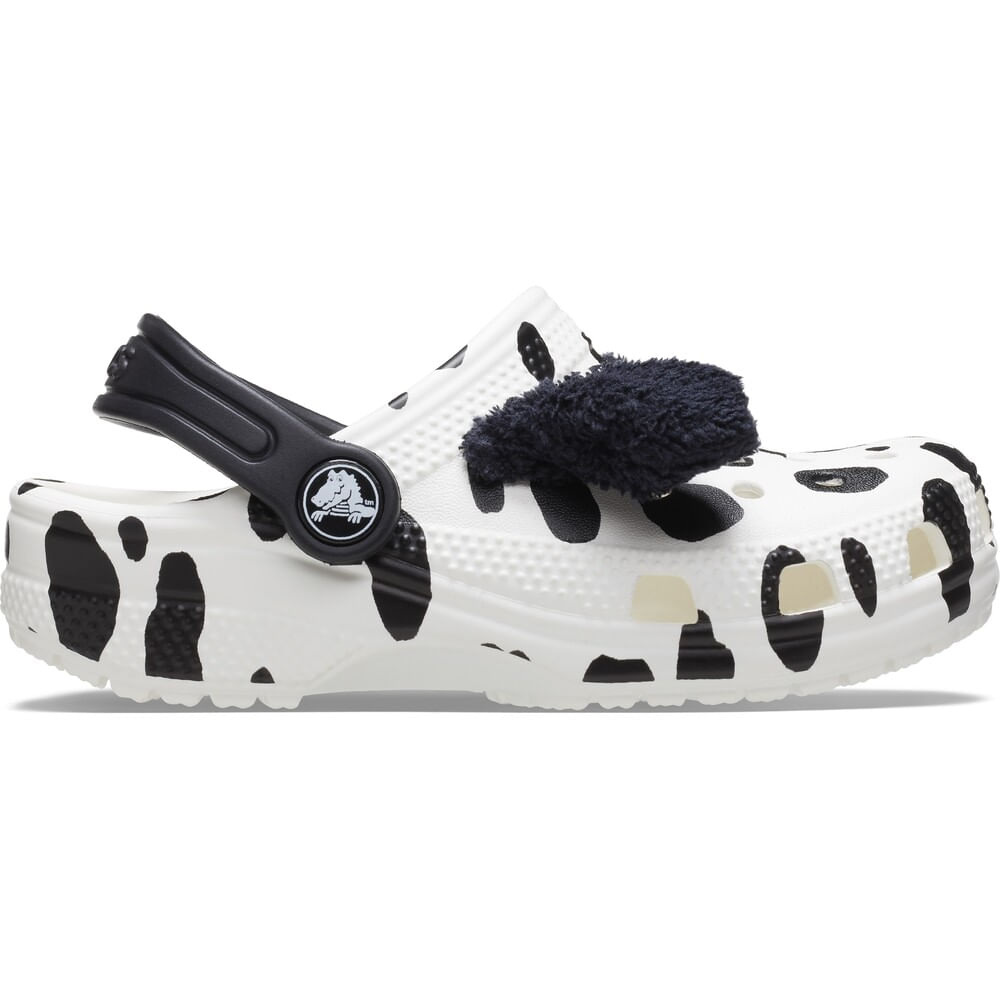 Sandália Crocs Classic I Am Dalmatian Clog Infantil WHITE/BLACK 26