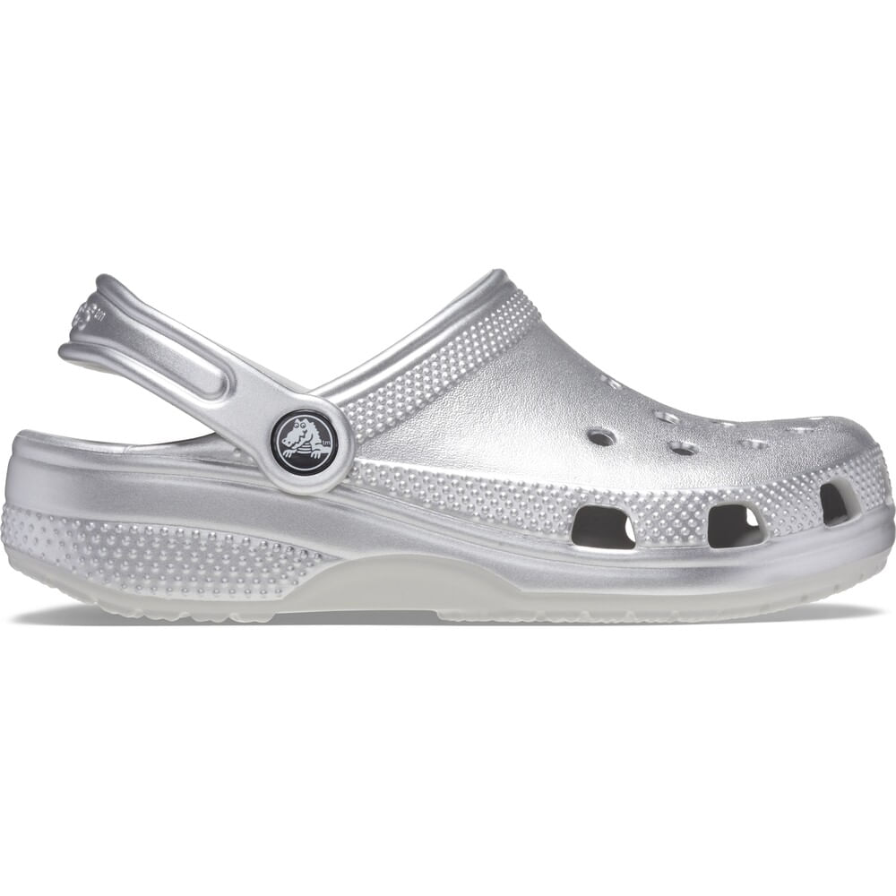 Sandália Crocs Classic Metallic Clog Infantil SILVER METALLIC 22