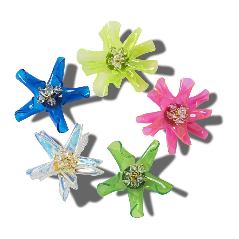 Jibbitz™ Tropical Techno Flower Pack com 5 Peças UNICO