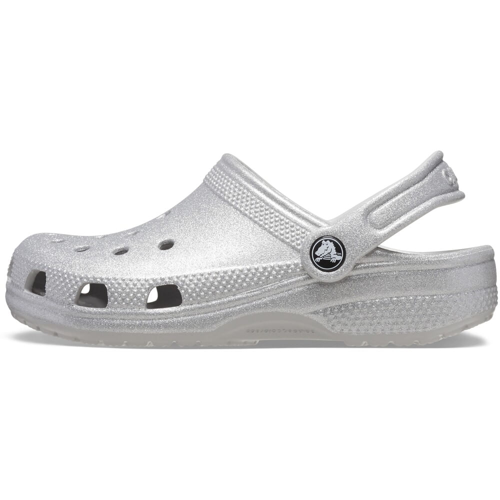 Sandália Crocs Classic Glitter Clog Infantil SILVER GLITTER