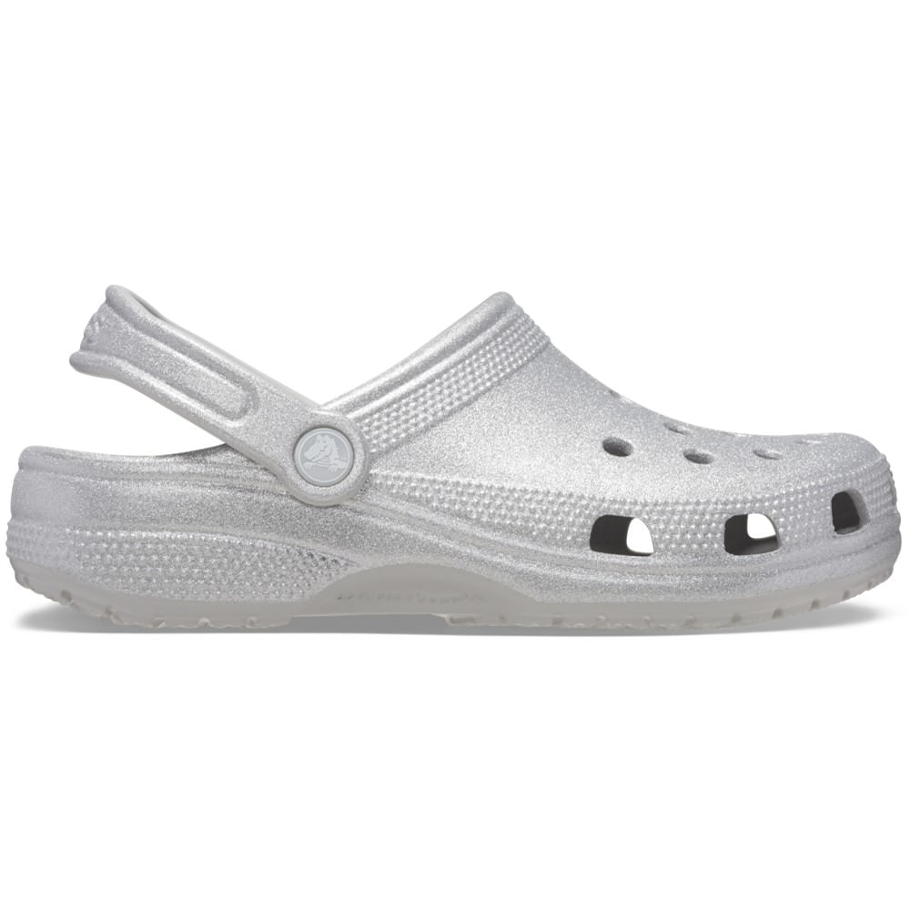 Sandália Crocs Classic Glitter Clog SILVER GLITTER 34