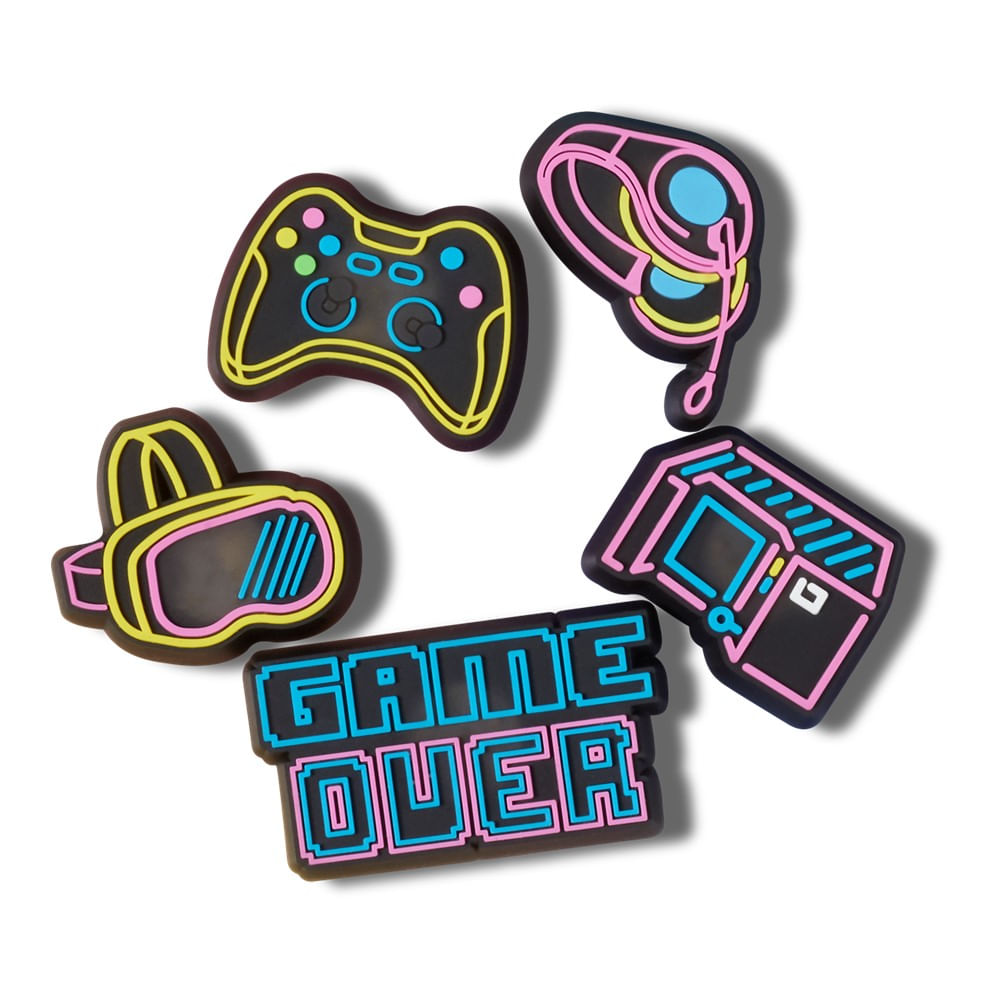 Jibbitz™ Lights Up Neon Gamer Pack com 5 peçasUNICO