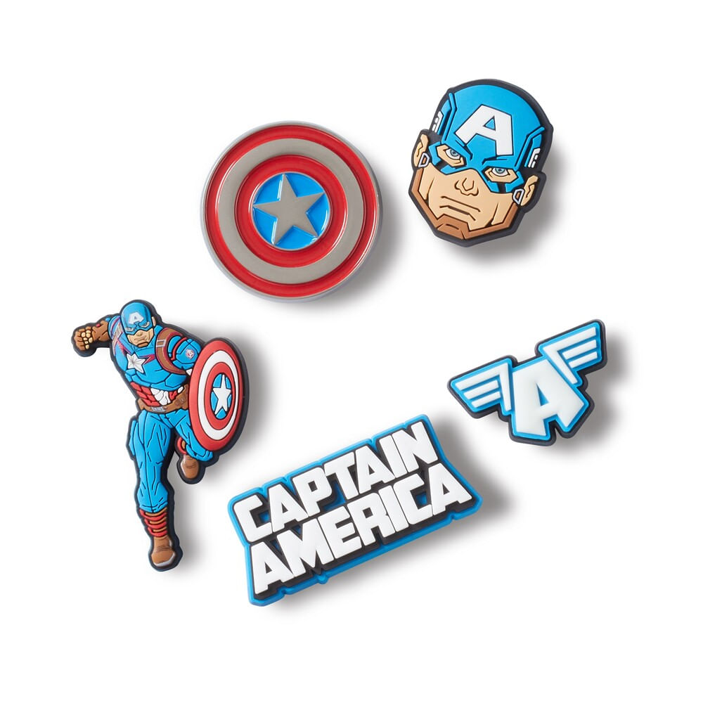 Jibbitz™ Capitão America Pack com 5 Peças Único