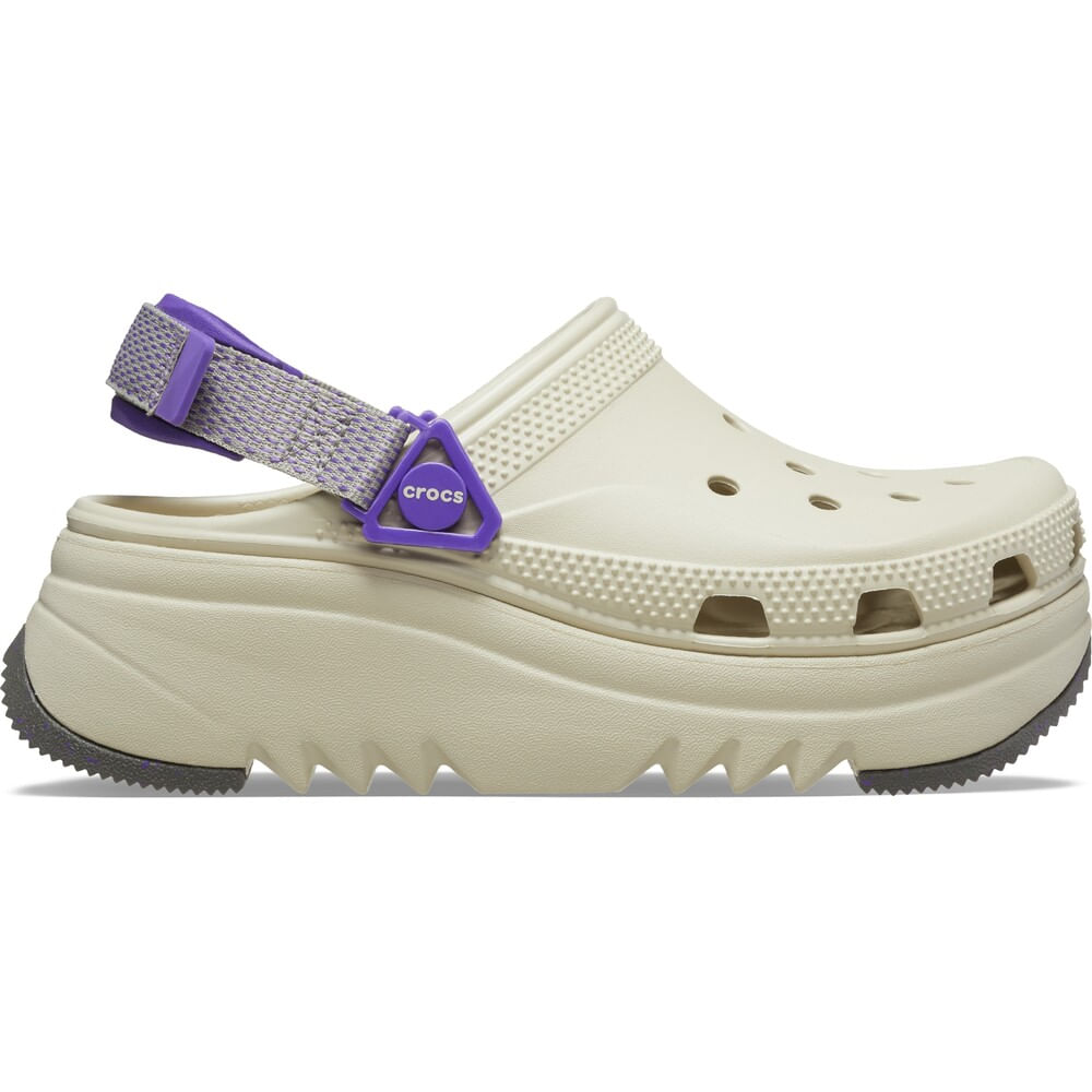 Sandália Crocs Classic Hiker X-Scape Clog BONE/NEON PURPLE 44
