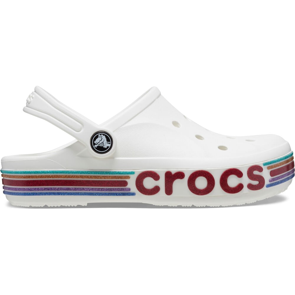 Sandália Crocs Baya Glitter Clog Infantil WHITE 26