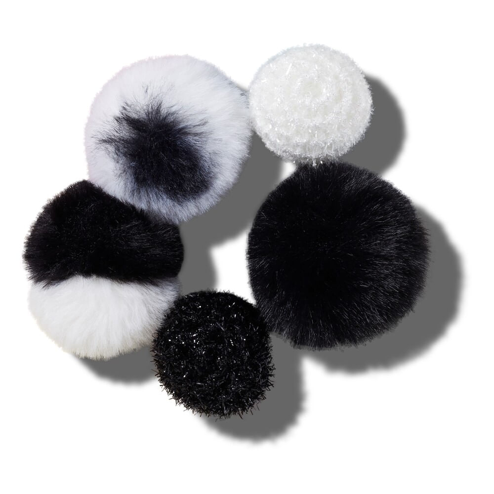 Jibbitz™ Puff Preto e Branco Pack com 5 Peças Unico