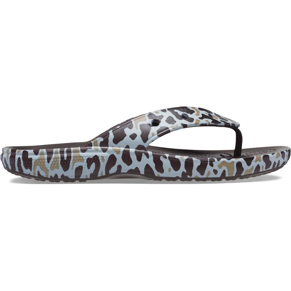 Chinelo Crocs Classic Animal Print Flip KHAKI/LEOPARD 34