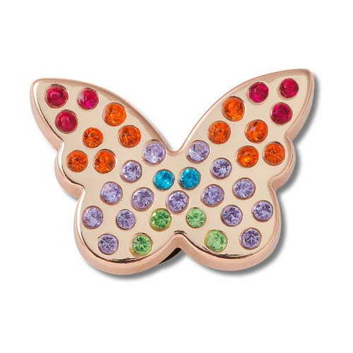 Jibbitz™ Borboleta Dourada Incrustada Arco-íris