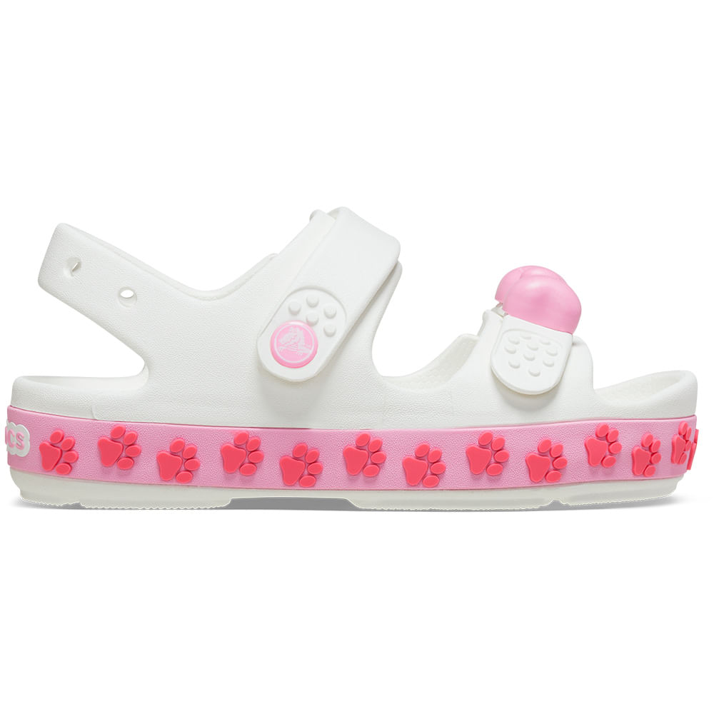 Sandália Crocs Crocband™ Cruiser Pet Sandal Infantil WHITE/PINK TWEED 22
