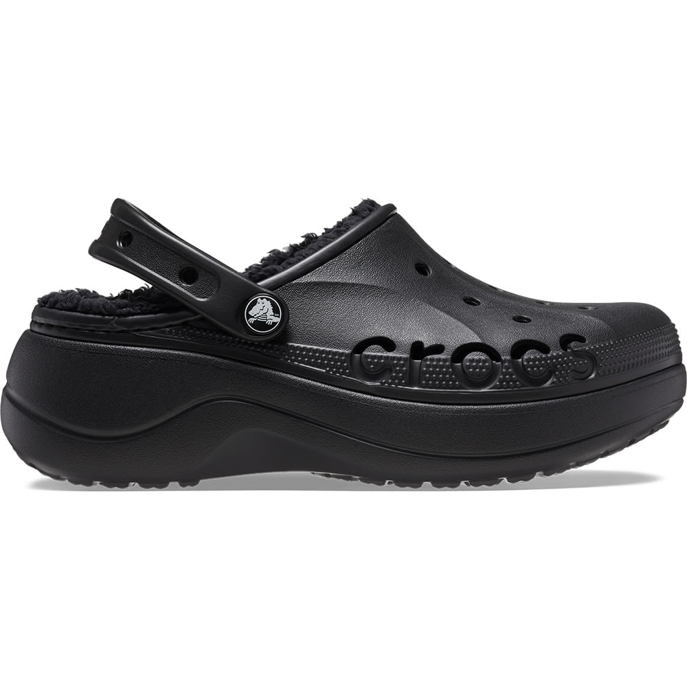 Sandália Crocs Baya Platform Lined Clog BLACK 33