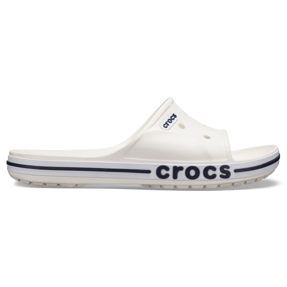 Chinelo Crocs Bayaband Slide WHITE/NAVY 34