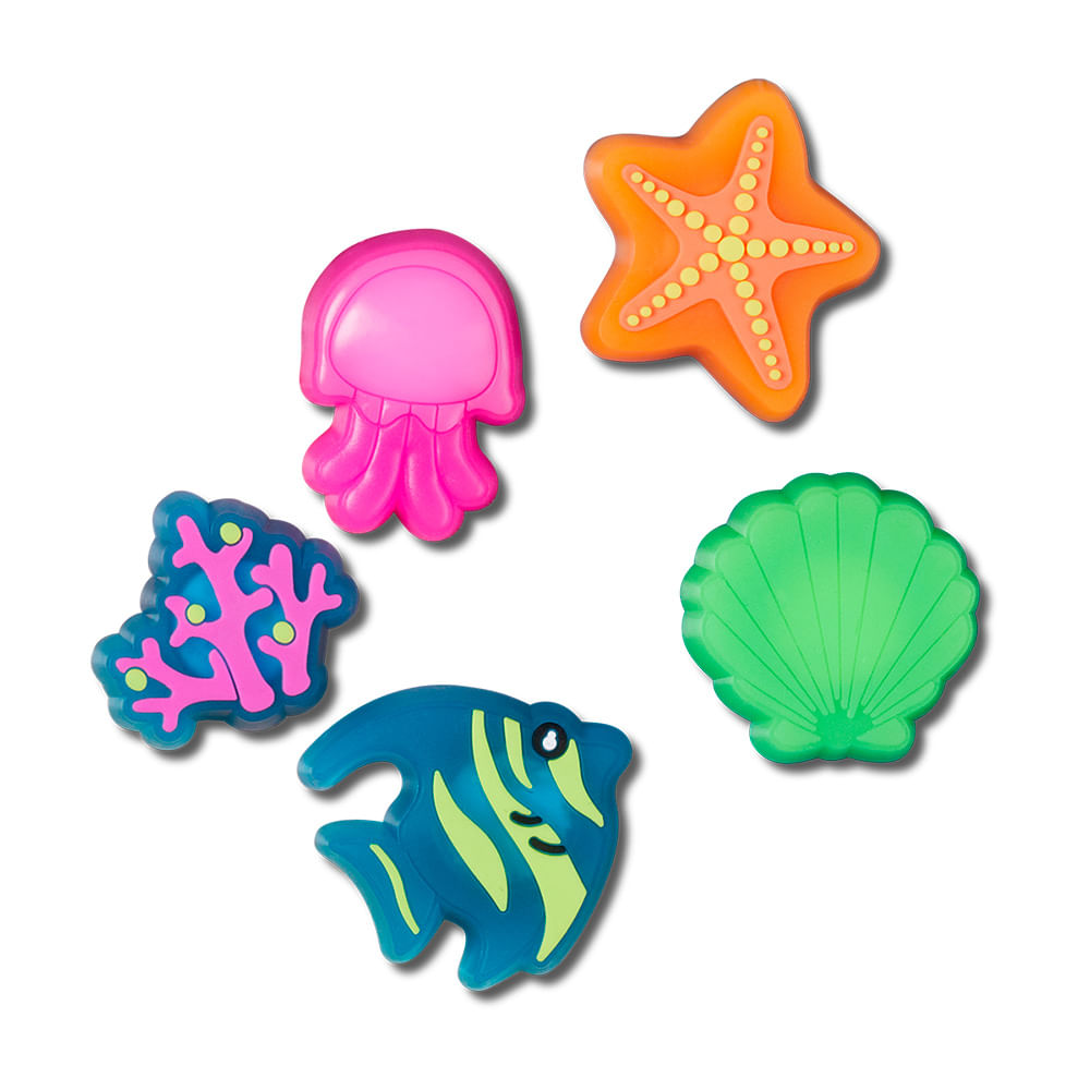 Jibbitz™ Debaixo do Mar com Luz que Pisca Pack com 5 Peças Unico